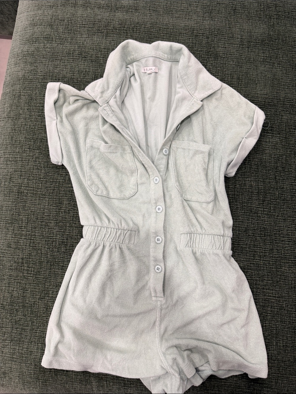 Z Supply Plush Terry Romper - Light Mint by Z supply